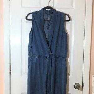 Alison Andrews Sleeveless Chambray Jumpsuit